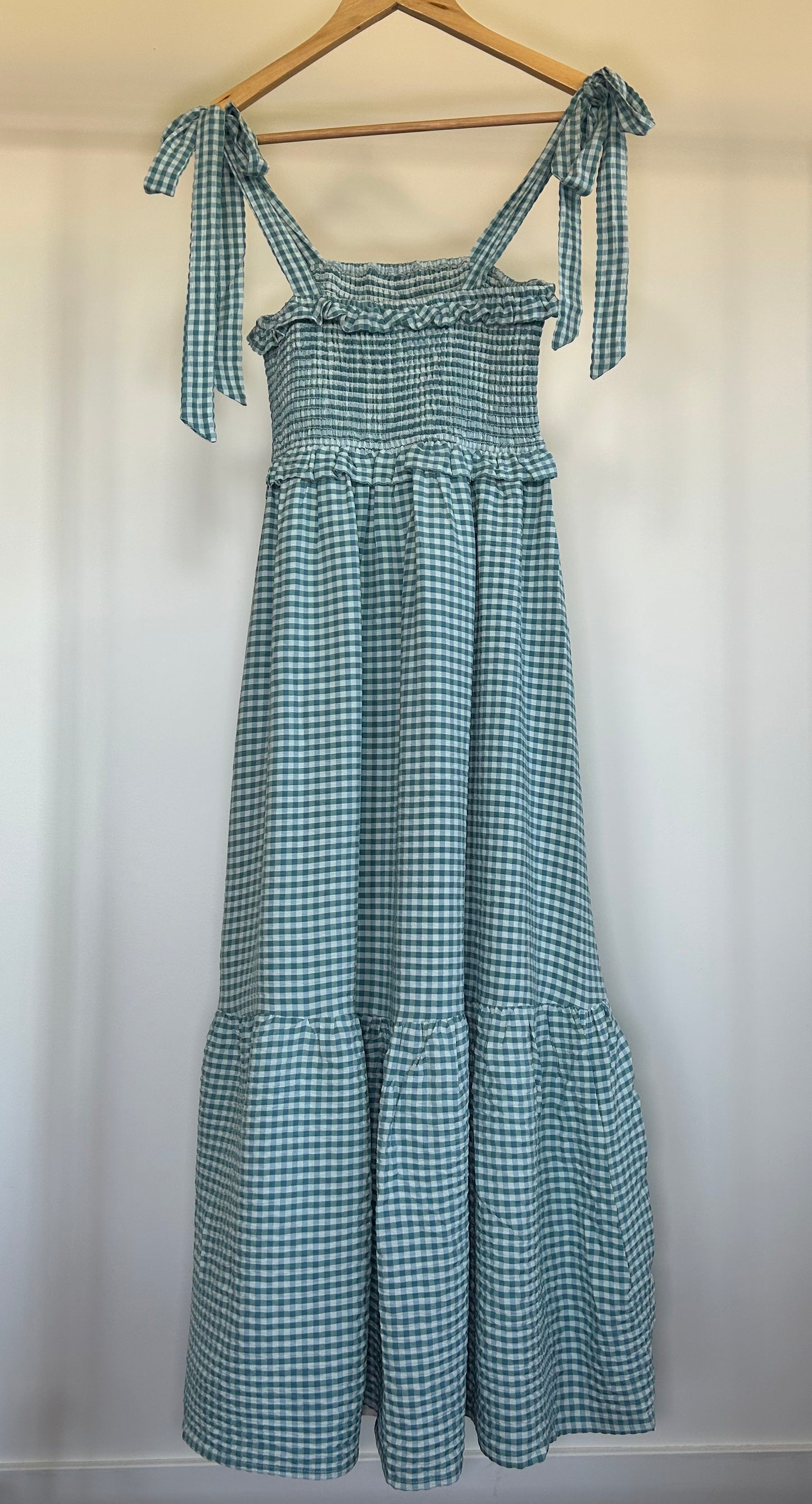 Teal Gingham Dress