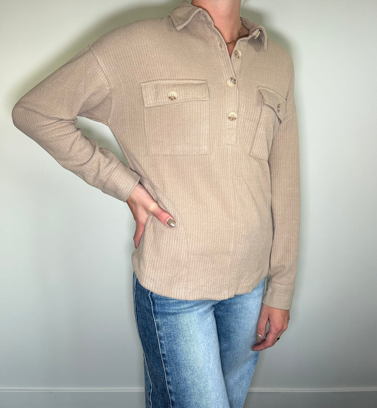 Half Button Sweater