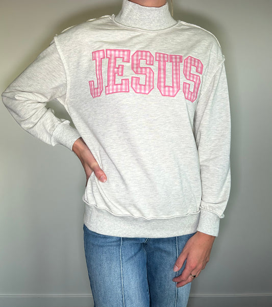 Jesus Mock Neck Sweatshirt