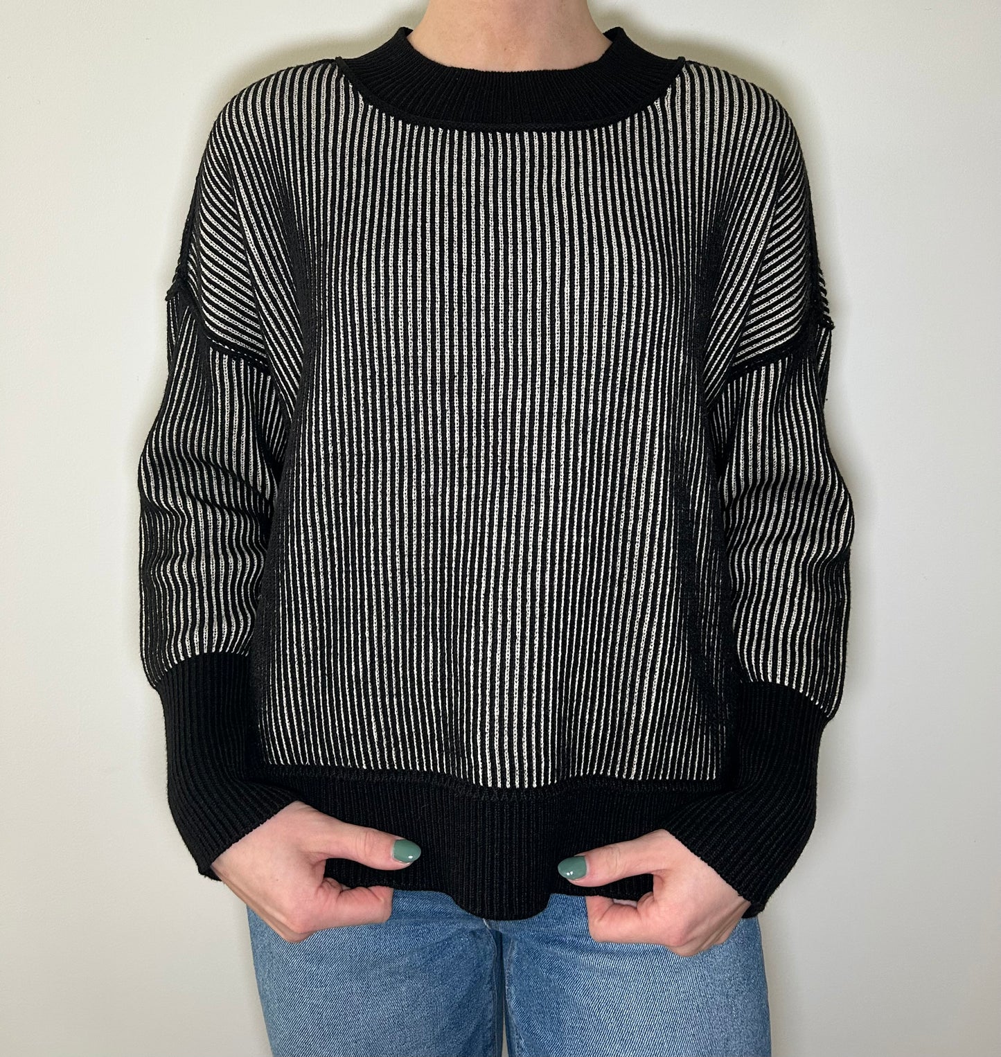 Black Two Tone Sweater