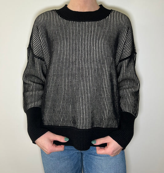Black Two Tone Sweater