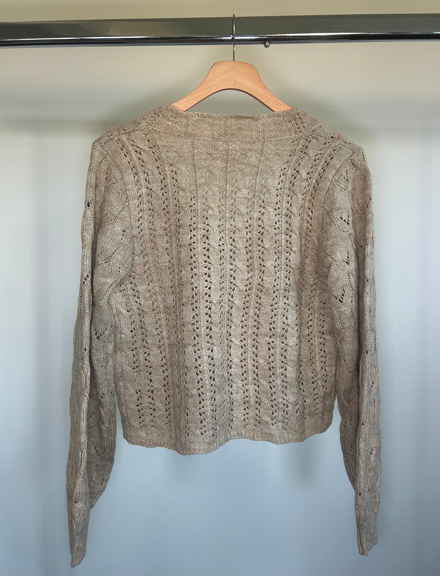 Tan Woven Cardigan