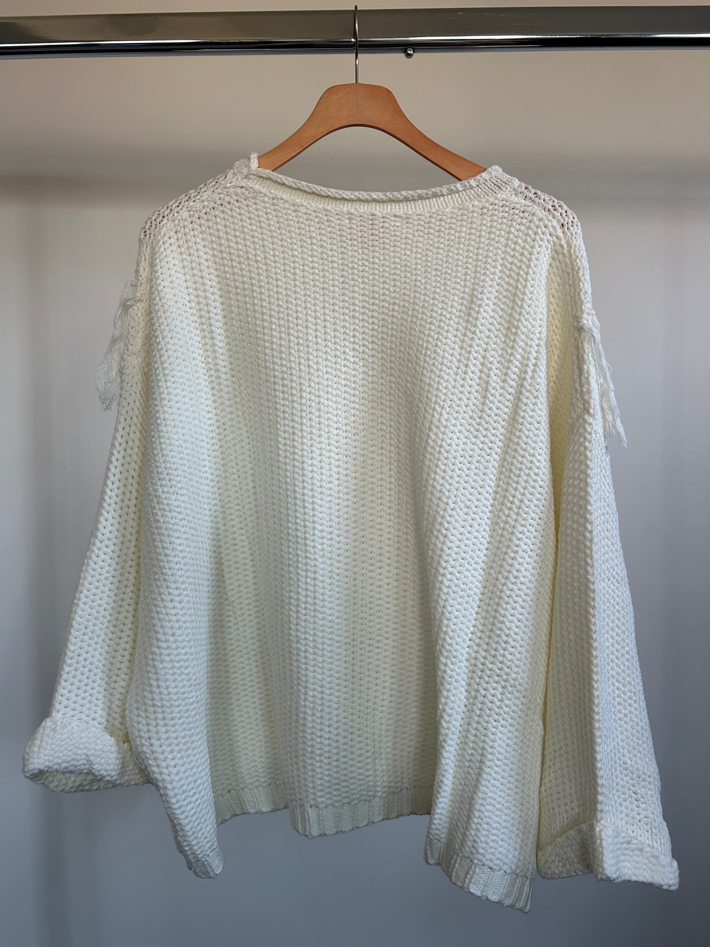 Ivory Fringe Sweater