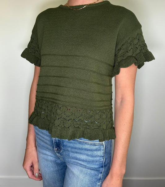 Olive Sweater Top