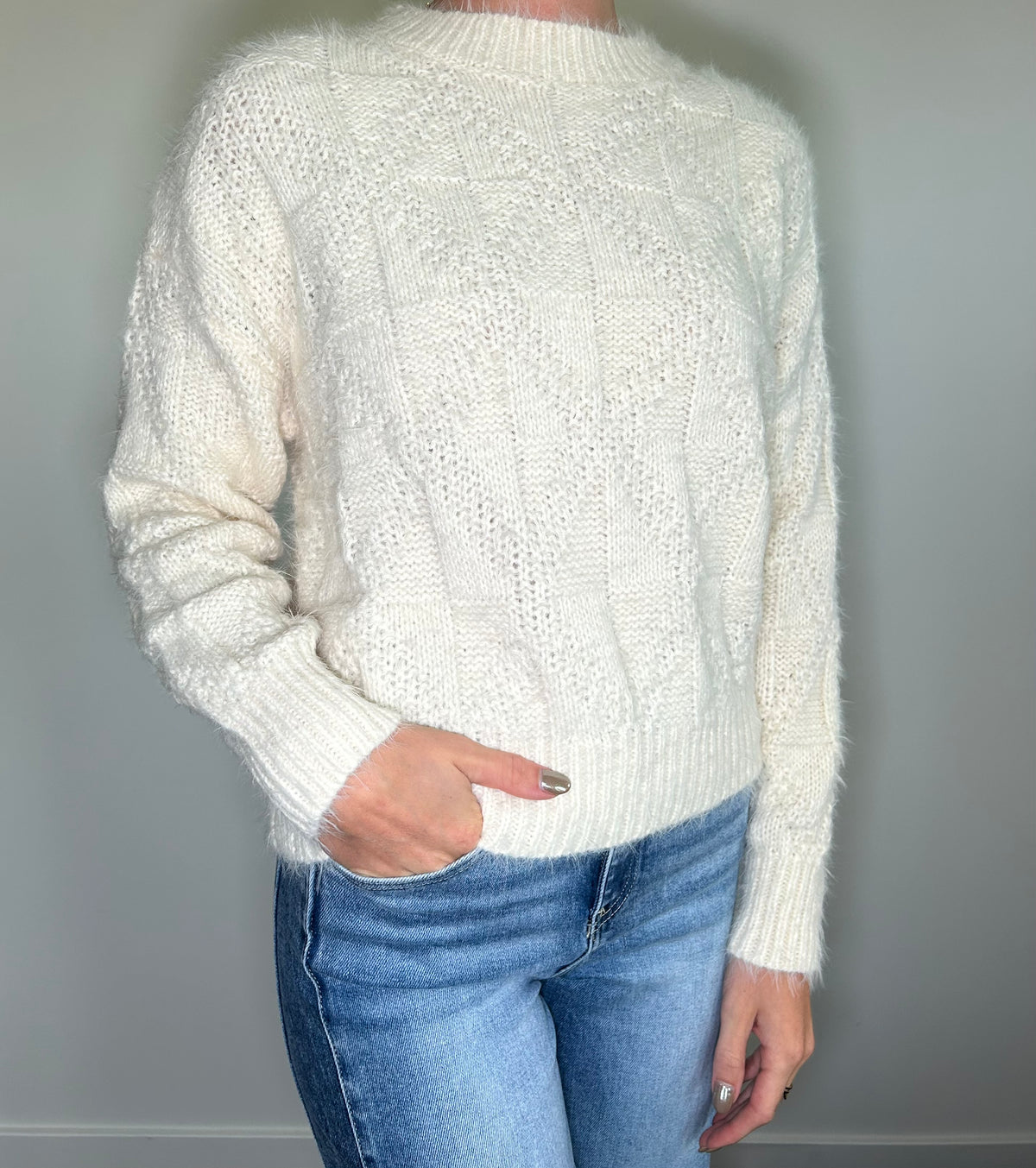 Ivory Textured Sweater