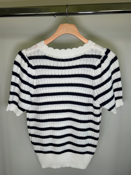 Navy Striped Top