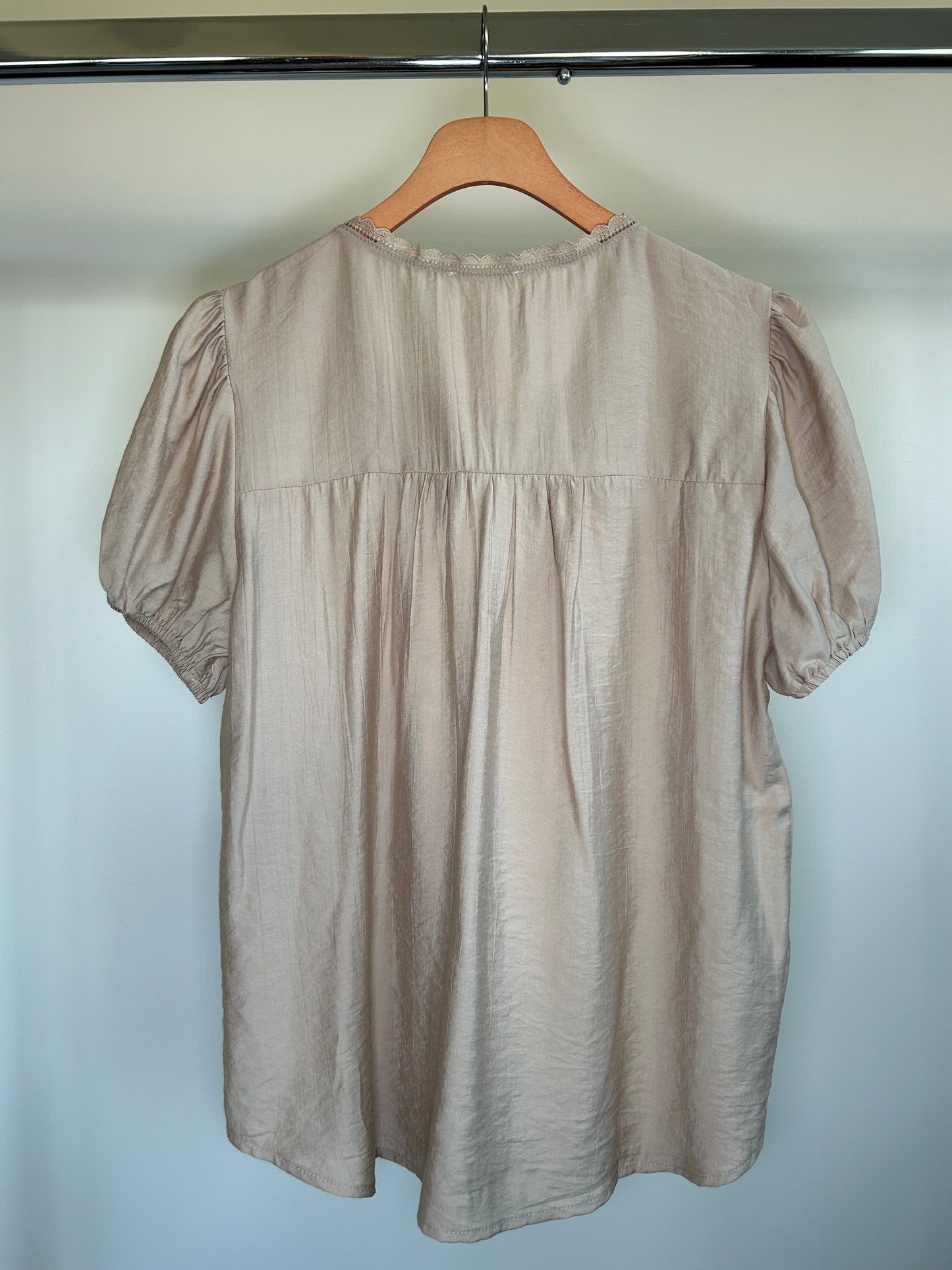 Tan Front Tie Top