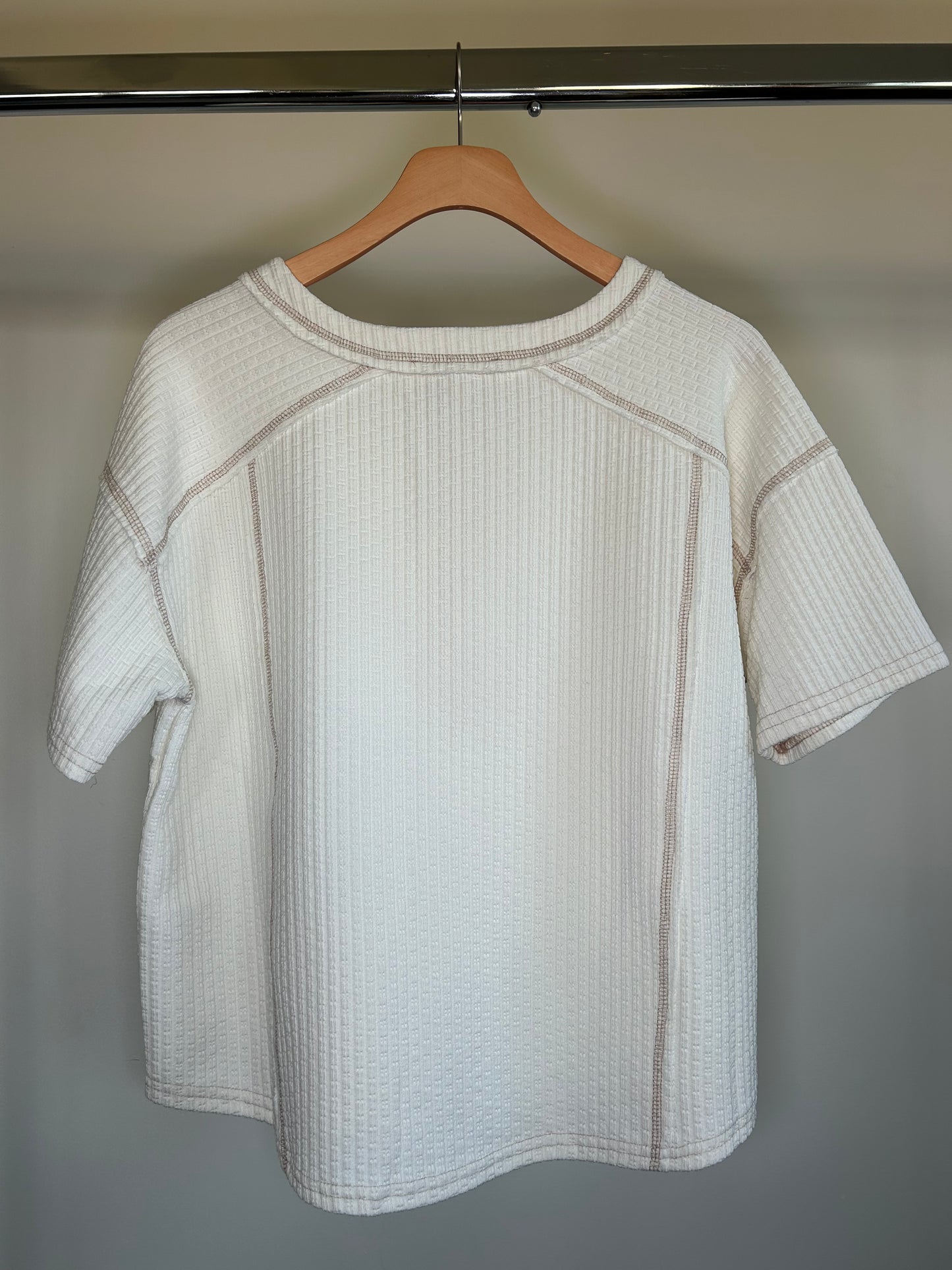 Cream Textured Tee