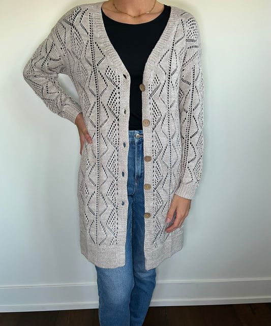 Long Button Down Cardigan