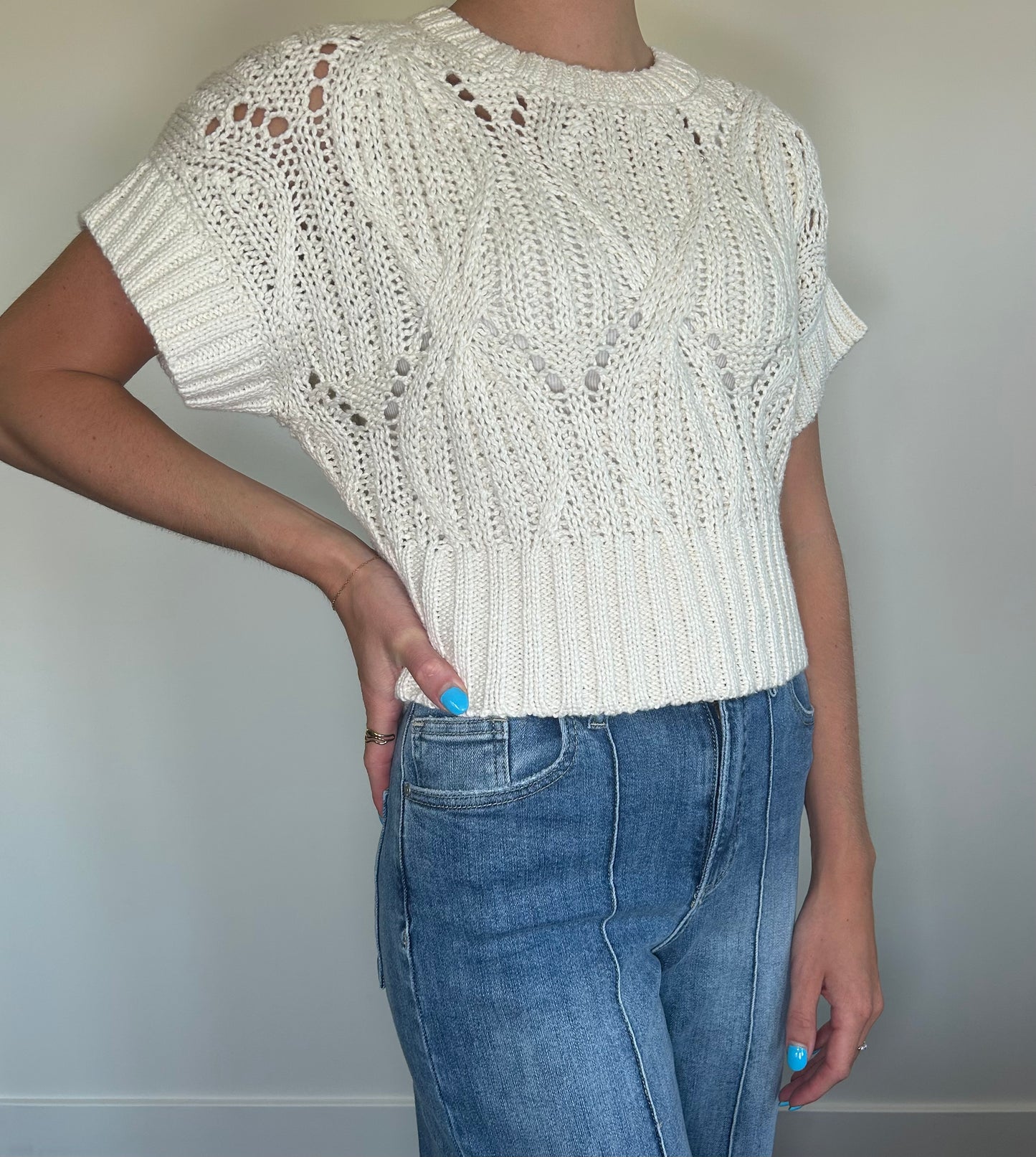 Cream Crochet Top