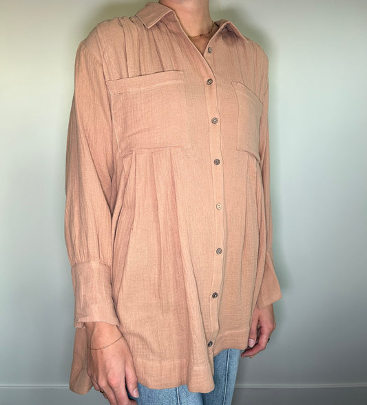 Tan Shirt Dress