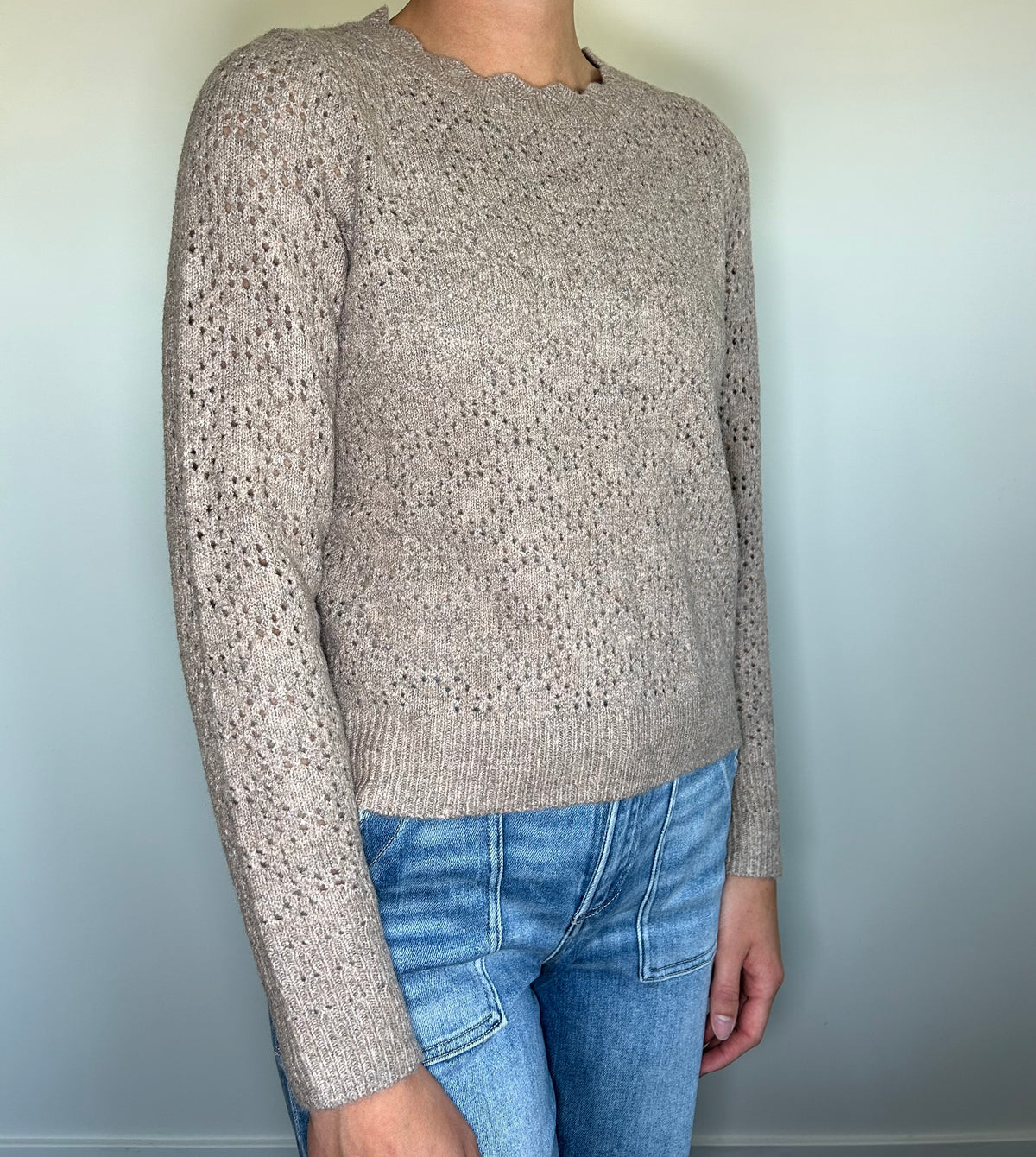 Scalloped Neck Sweater