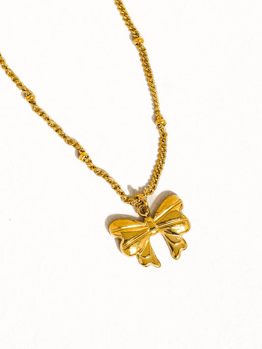 Gold Bow Necklace