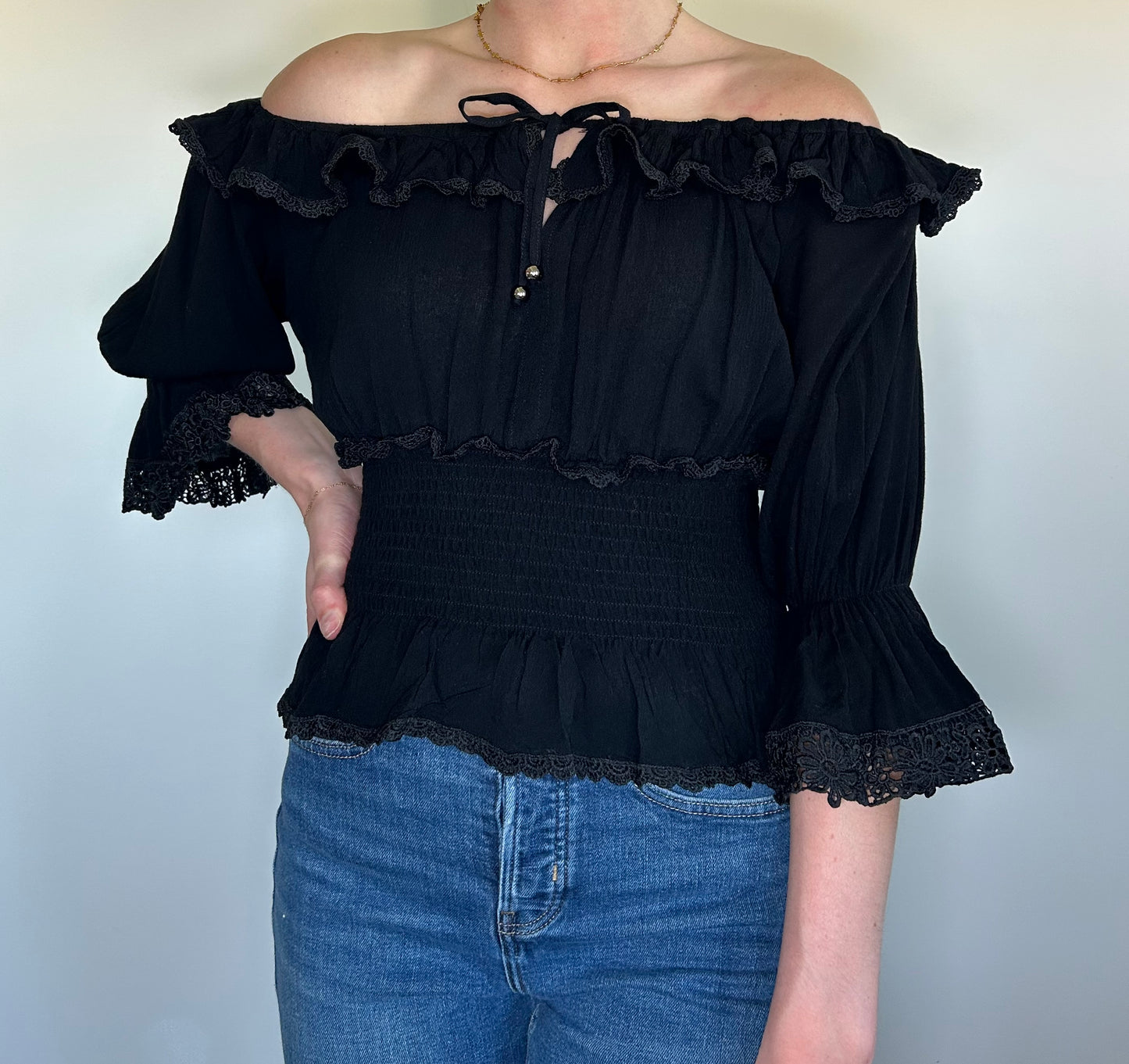 Black Boho Blouse