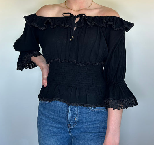 Black Boho Blouse
