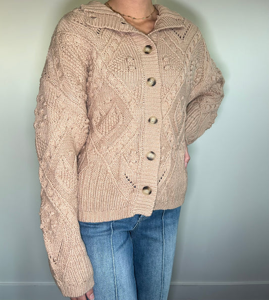 Mock Neck Button Down Sweater