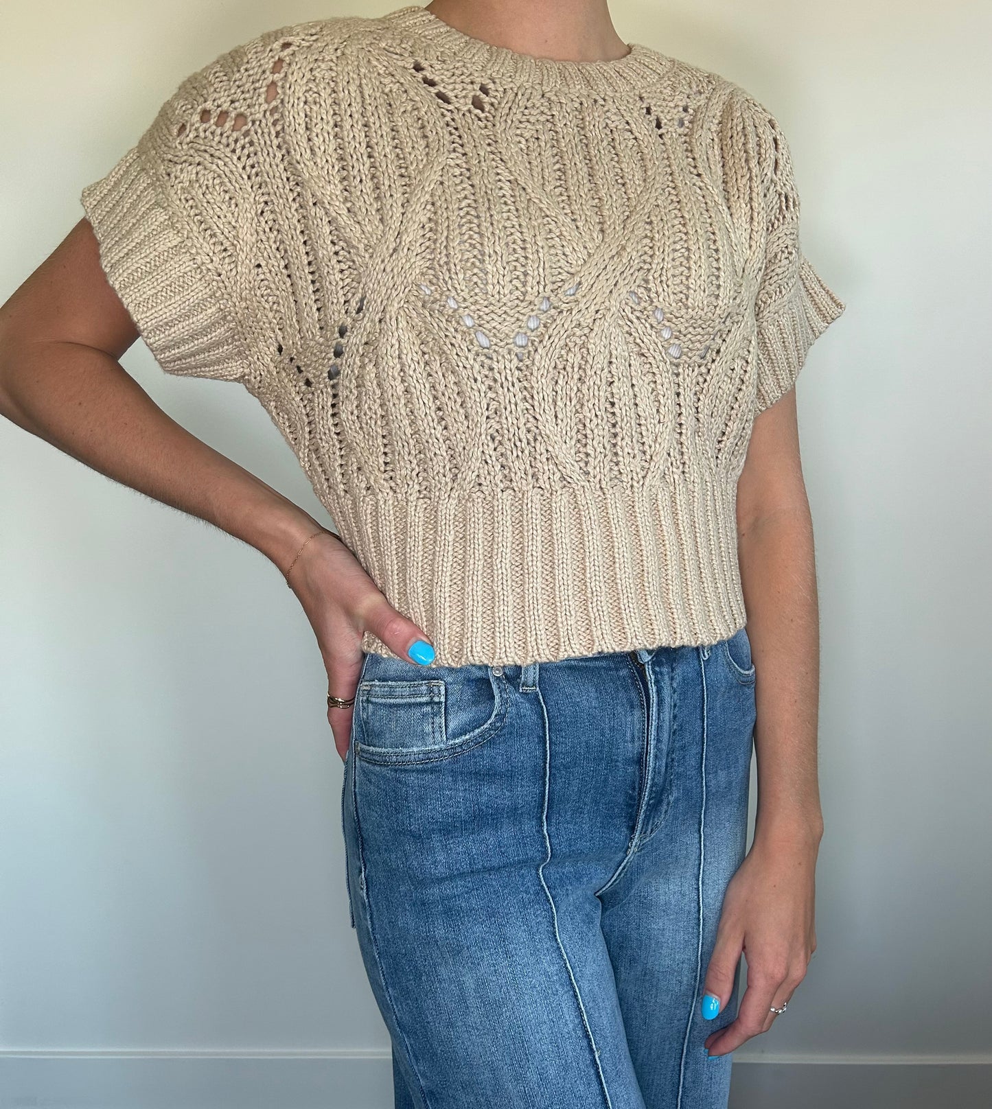 Tan Crochet Top
