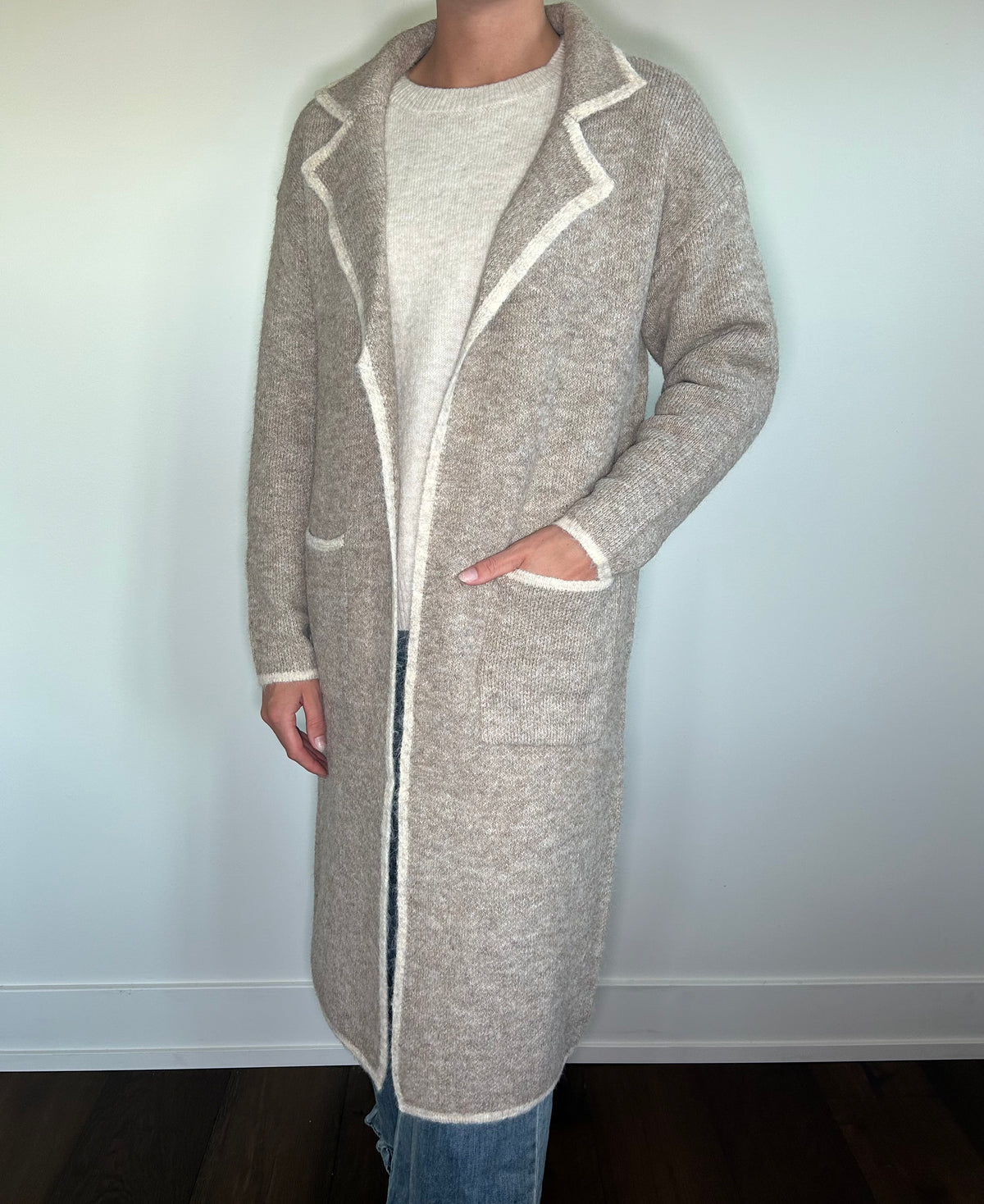 Long Beige Cardigan