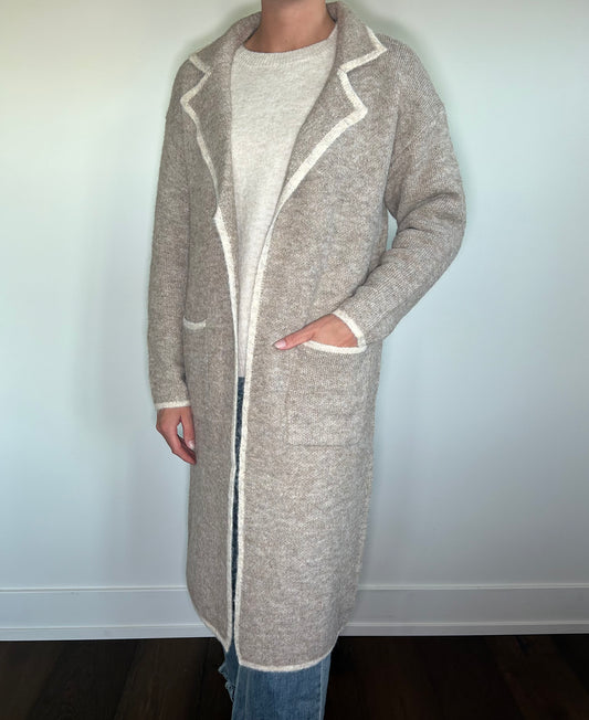 Long Beige Cardigan
