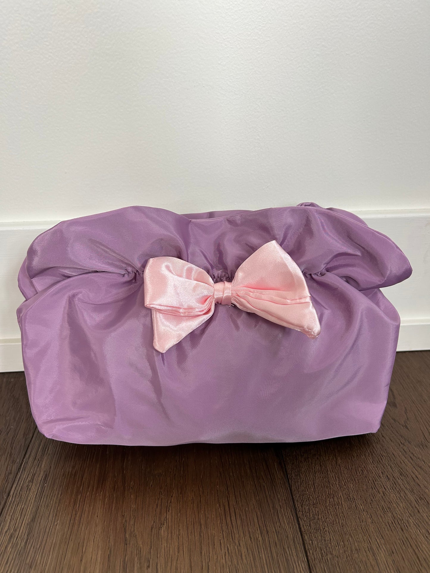 Purple with Pink Bow Travel Bag