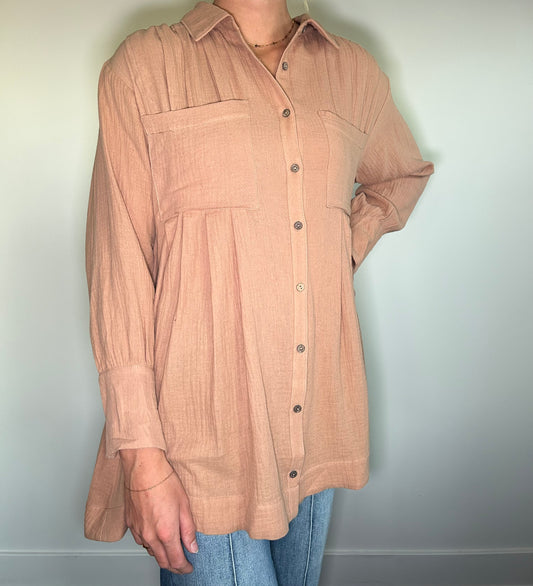 Tan Shirt Dress