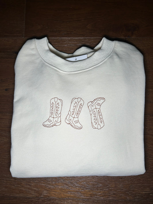Western Embroidered Crew Neck