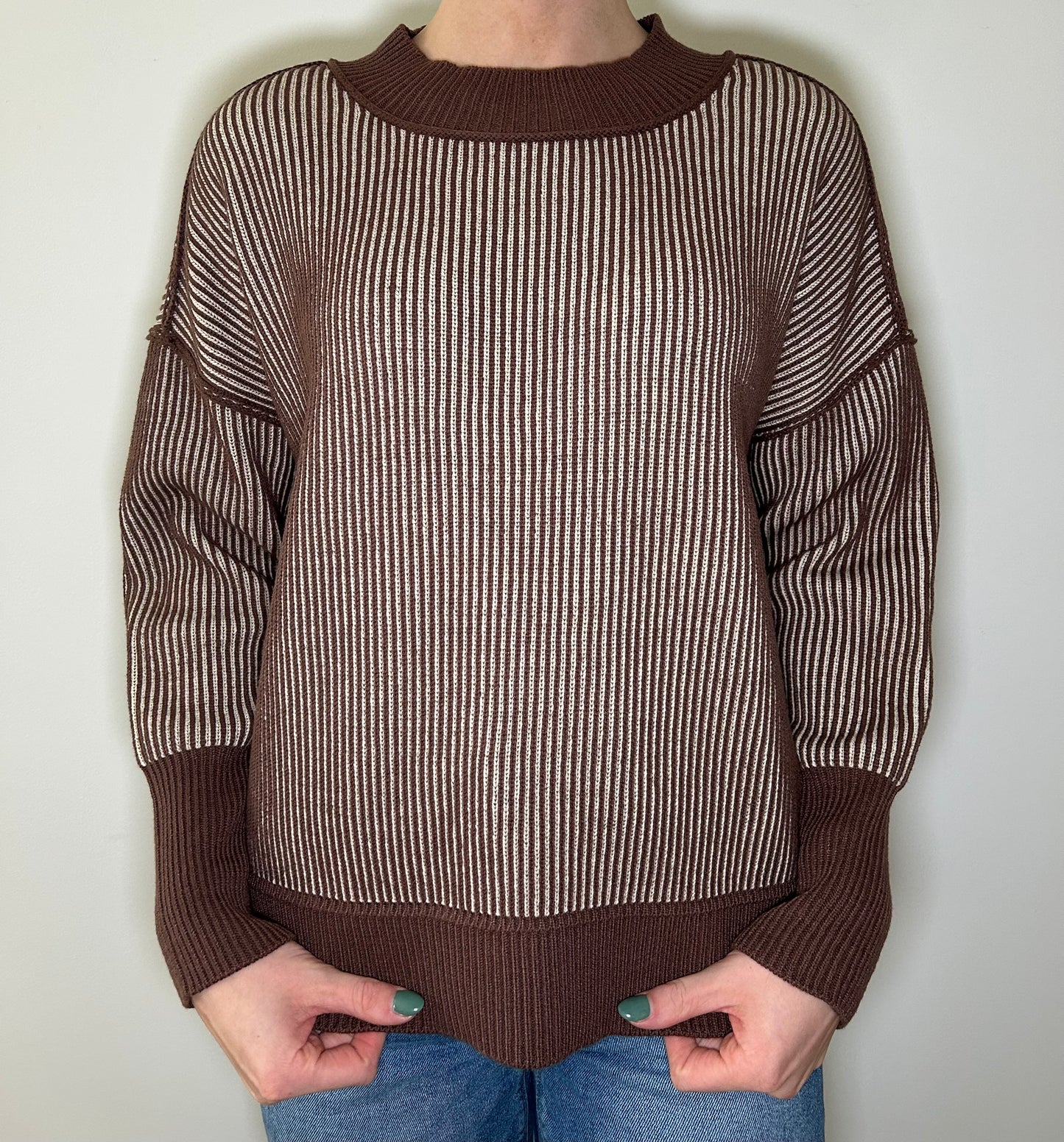 Brown Two Tone Sweater