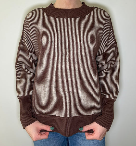 Brown Two Tone Sweater