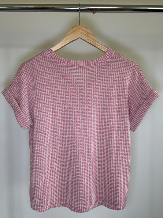 Pink Knit Buttoned Top