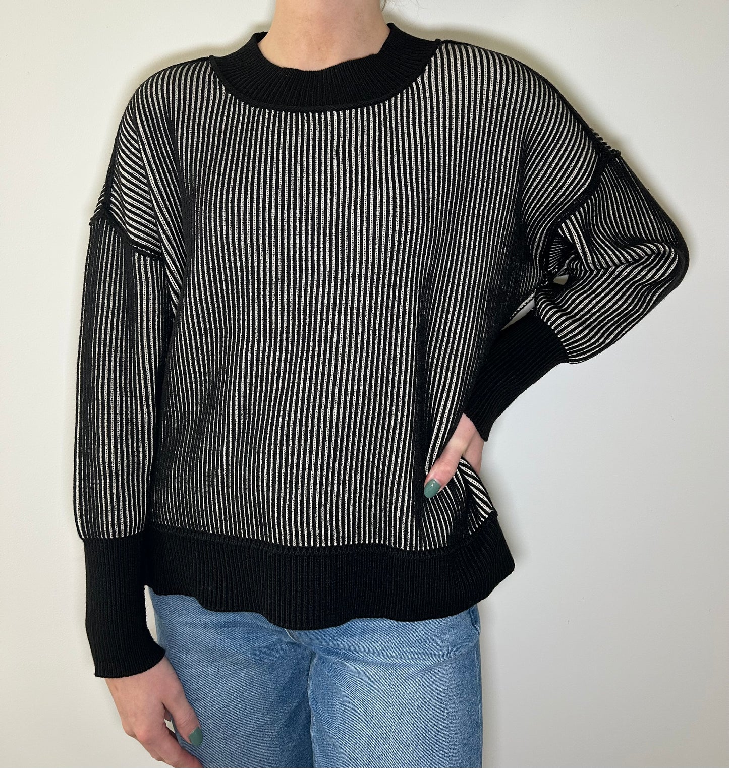 Black Two Tone Sweater