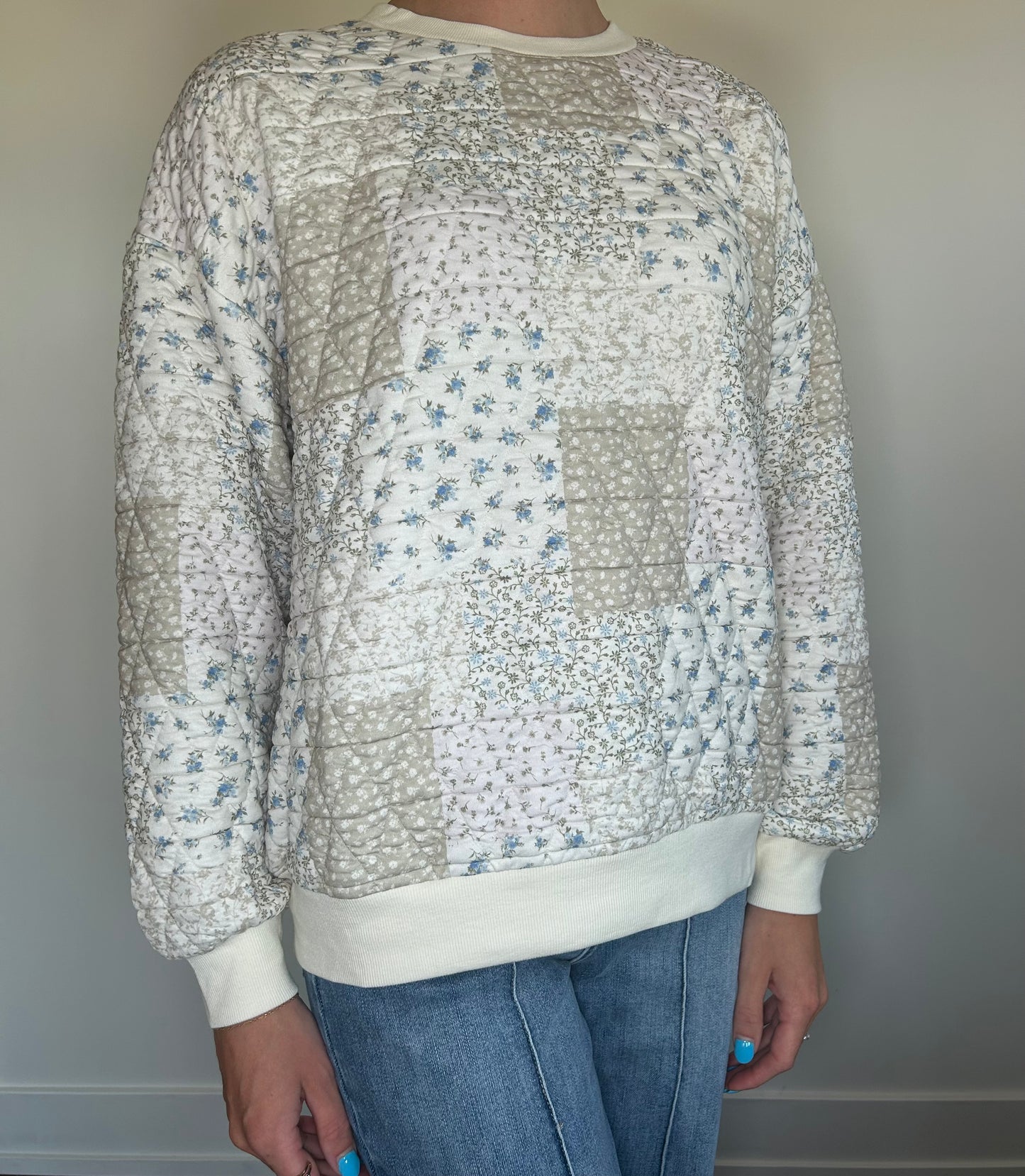 Multi Floral Patchwork Quilted Top