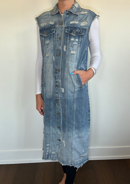 Long Denim Vest