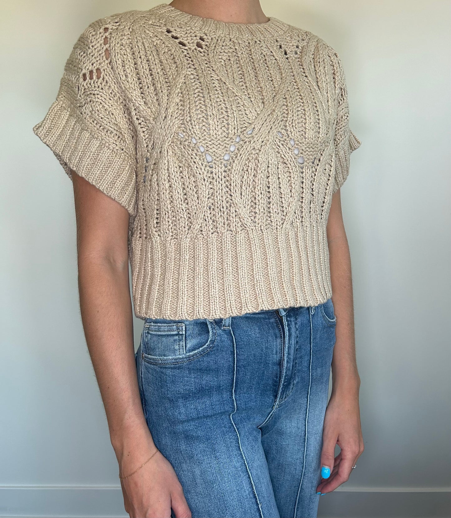 Tan Crochet Top