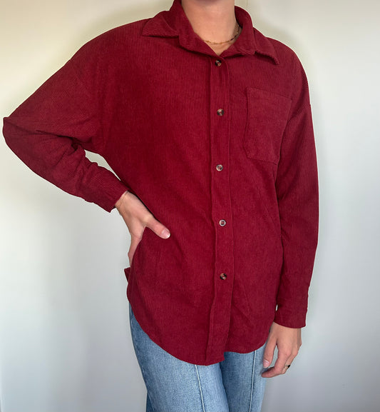 Burgundy Corduroy Top