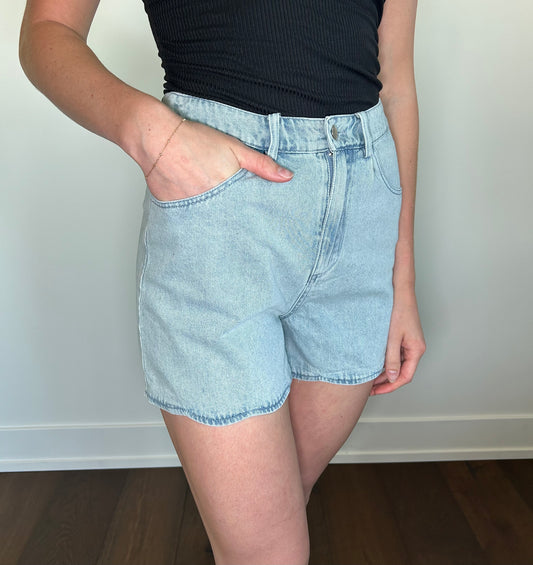 Scalloped Denim Shorts