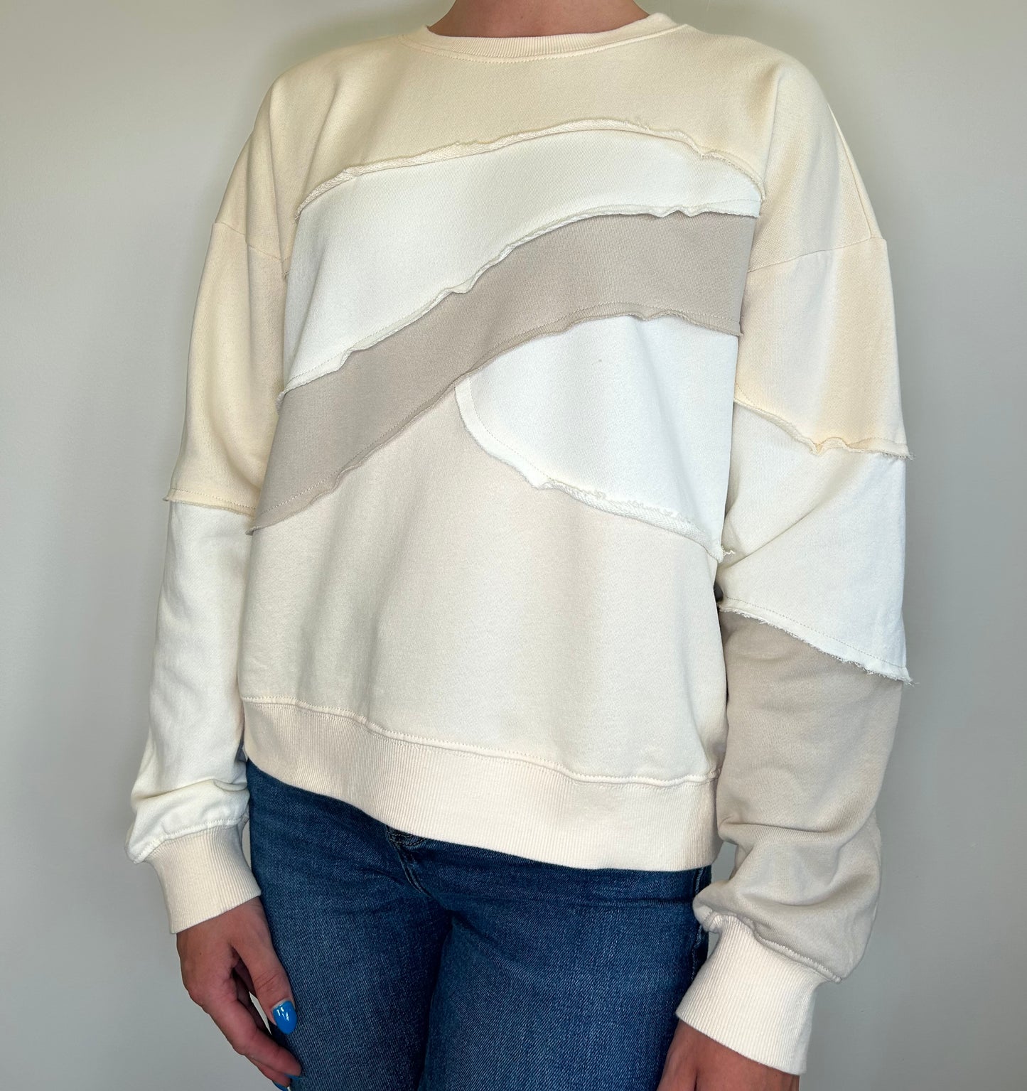 Multi-Colored Cream Crewneck