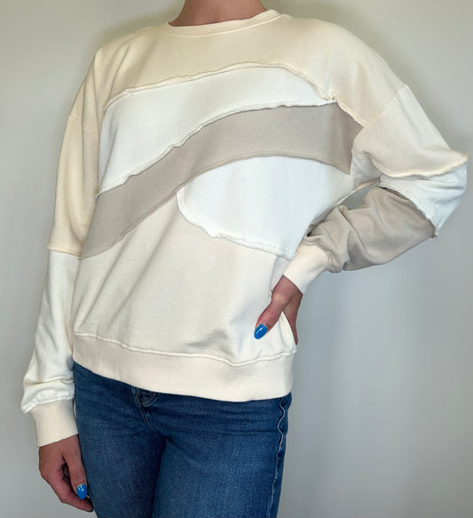 Multi-Colored Cream Crewneck