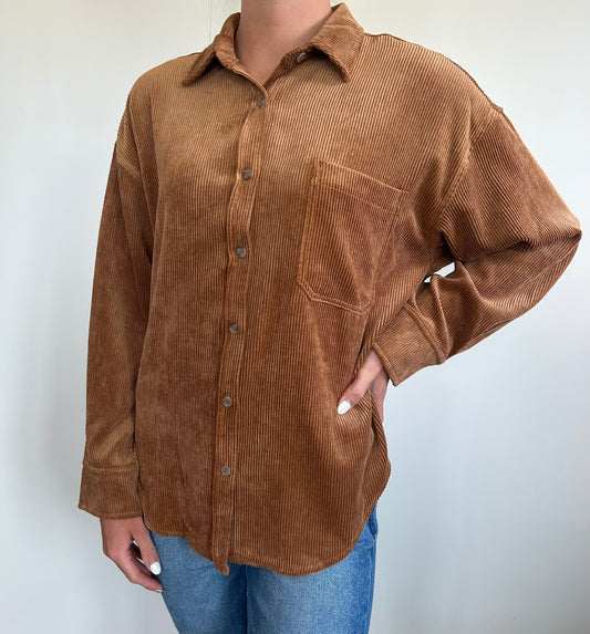 Corduroy Button Down Top