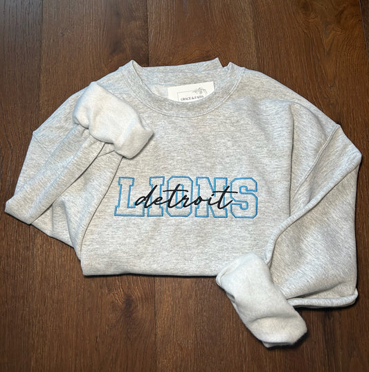 Lions Embroidered Crewneck