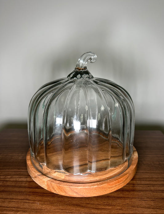 Glass Pumpkin Serving Dish