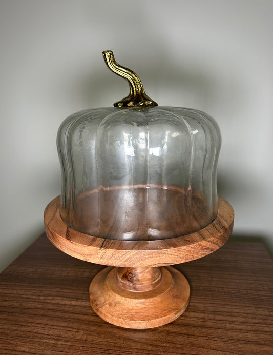 Elevated Glass Pumpkin Serving Dish
