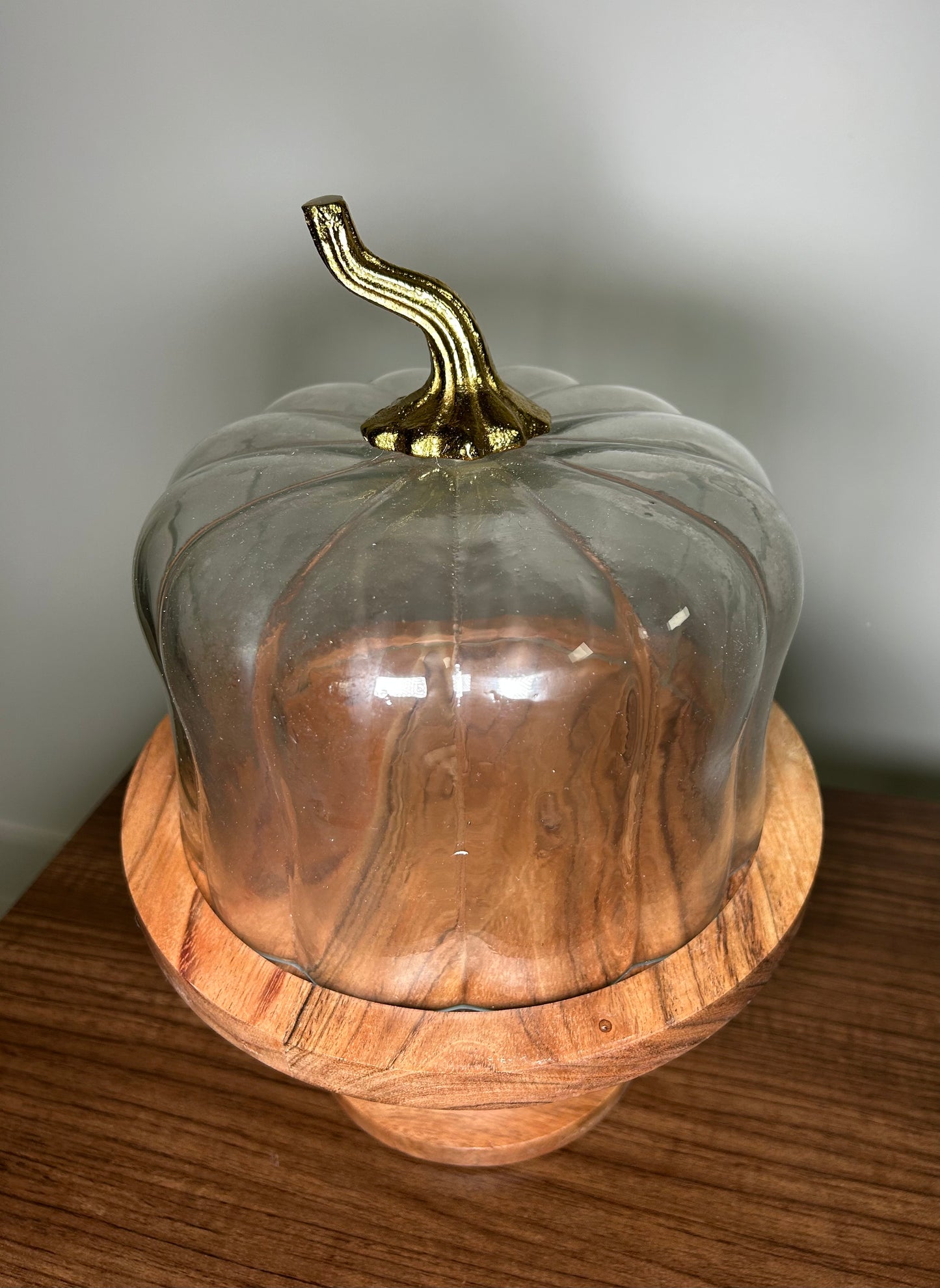 Elevated Glass Pumpkin Serving Dish