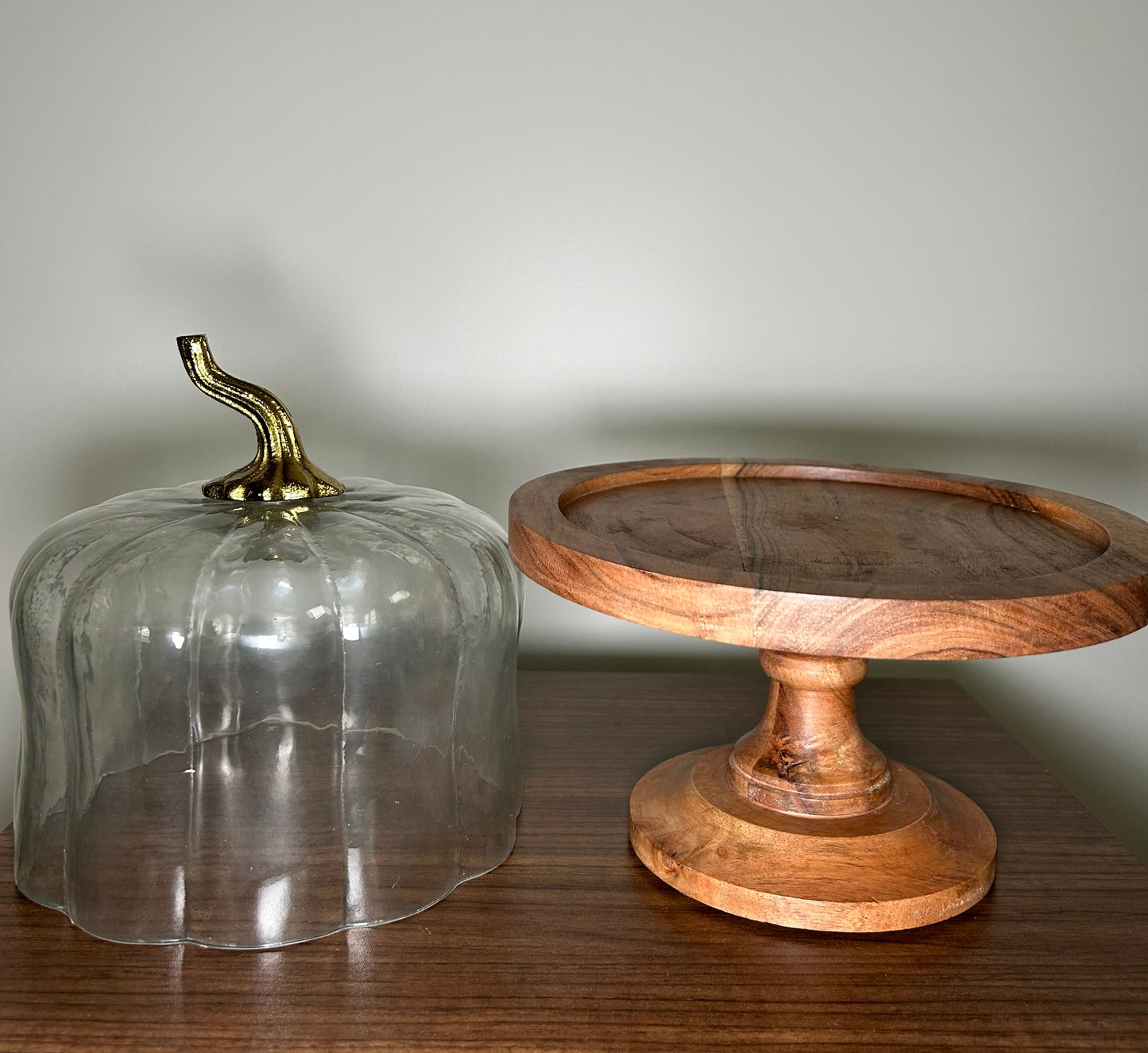 Elevated Glass Pumpkin Serving Dish
