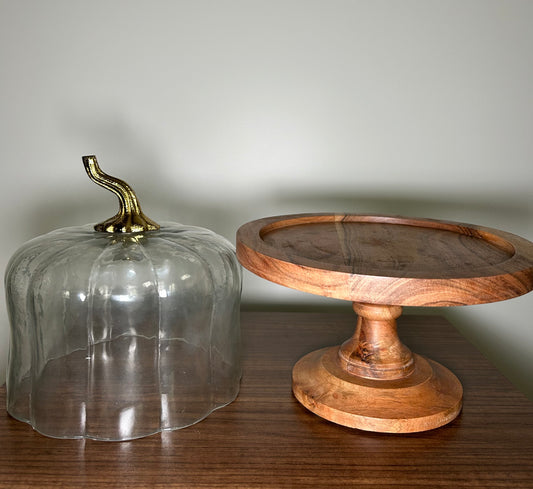 Elevated Glass Pumpkin Serving Dish