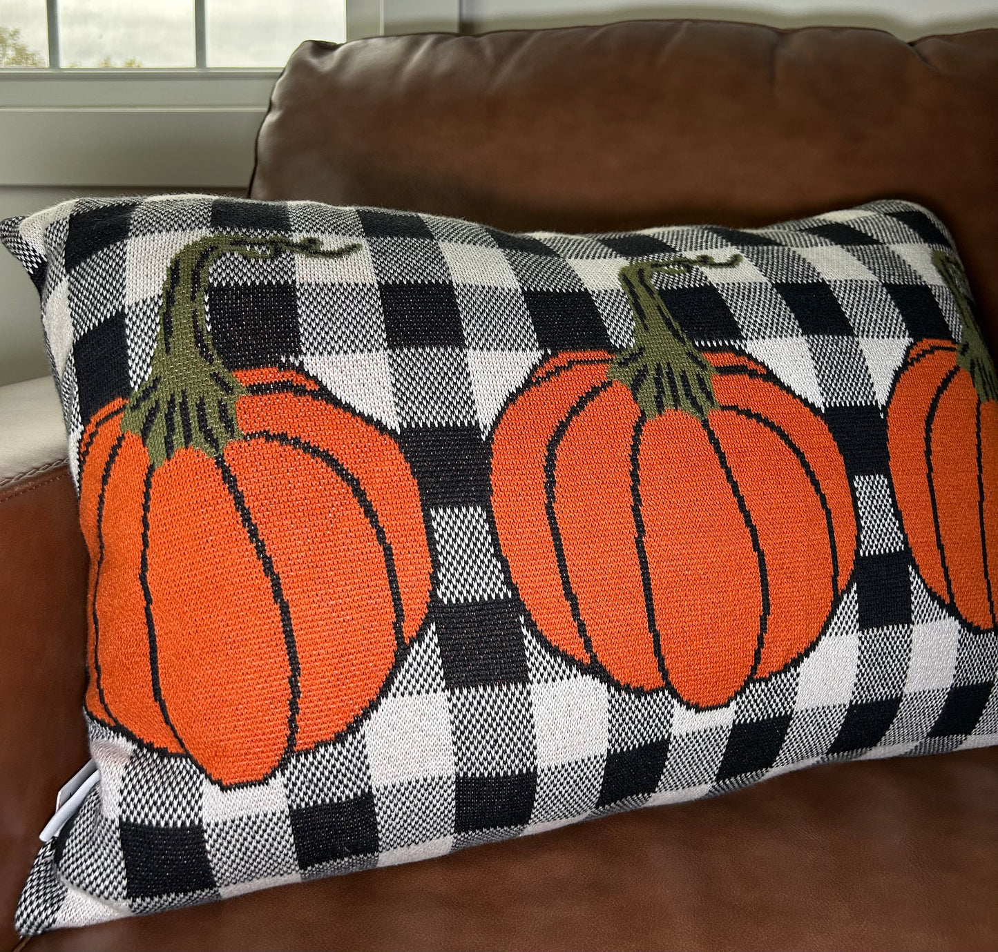 Plaid Pumpkin Pillow