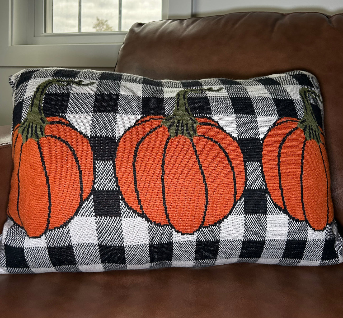Plaid Pumpkin Pillow
