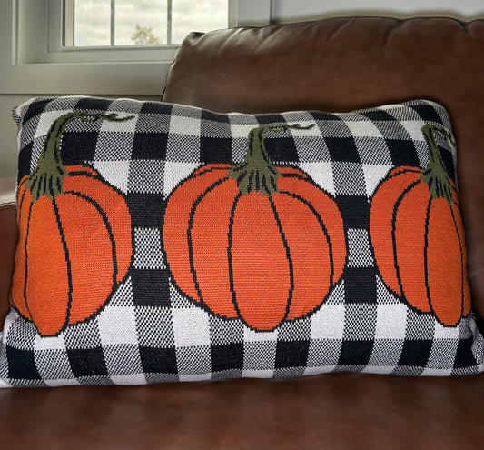 Plaid Pumpkin Pillow