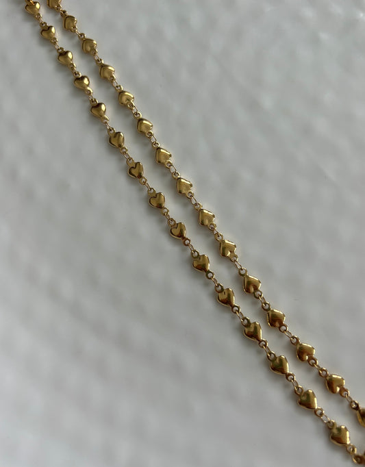Gold Heart Chain Necklace