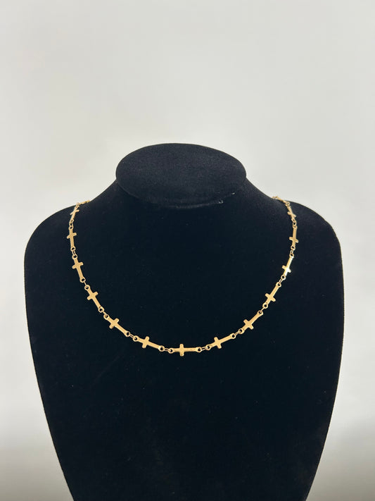 Gold Cross Chain Necklace