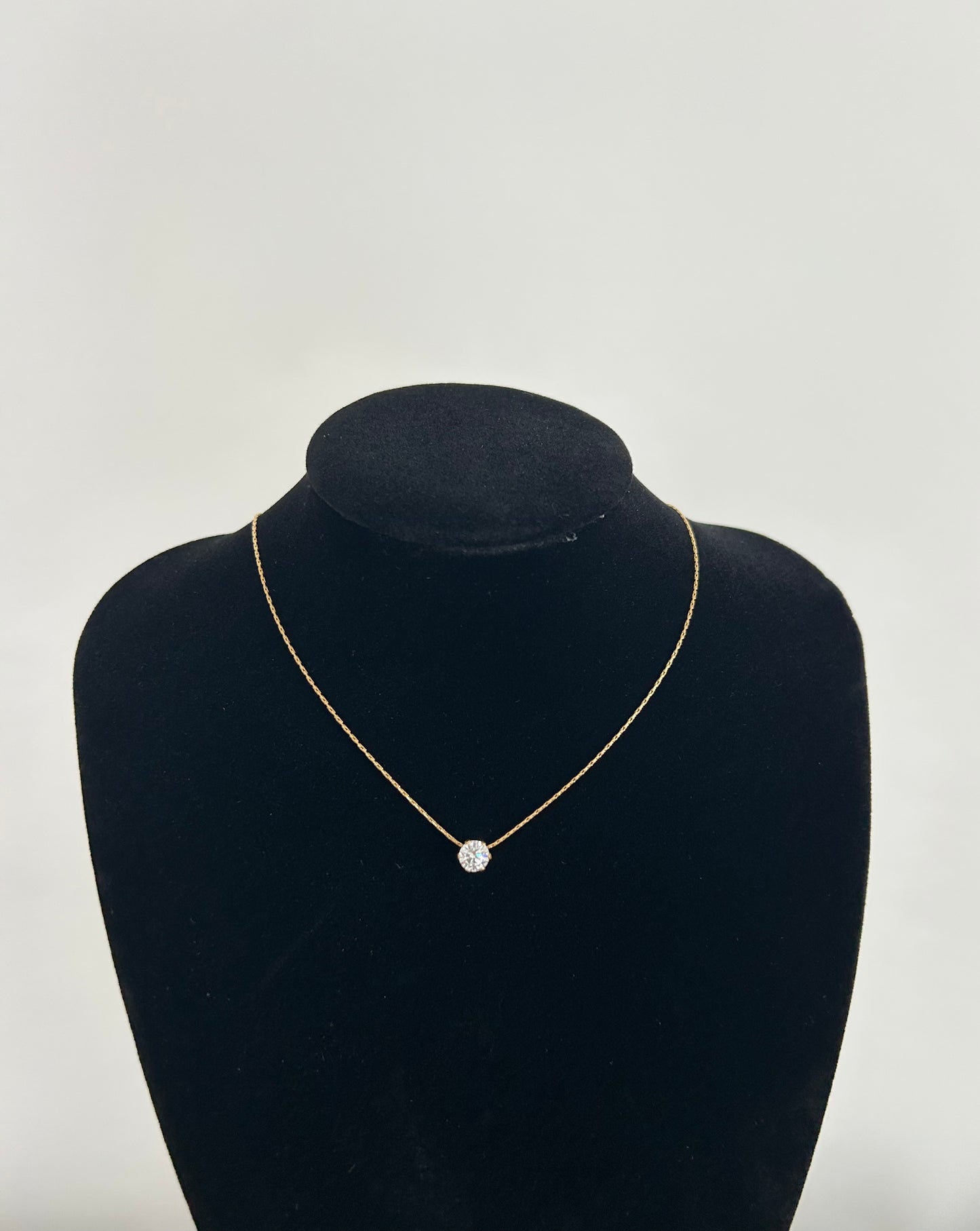 Gold Round CZ Necklace